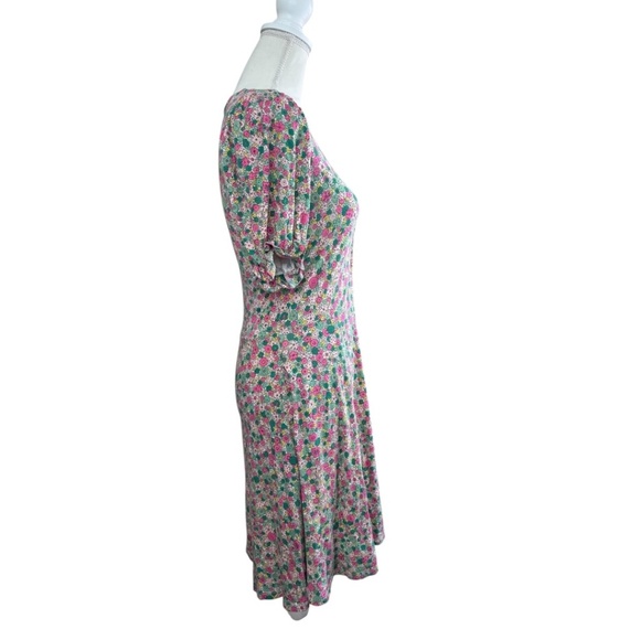 Boden Puff Sleeve Floral Jersey Minidress Cottagecore Romantic - Picture 7 of 13